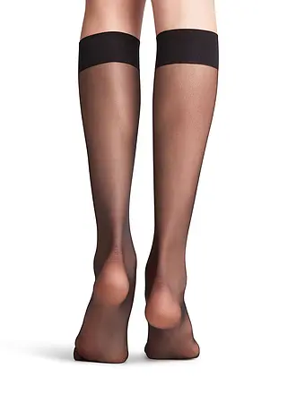 FALKE | Kneehighs Seidenglatt 15 DEN cocoon | schwarz